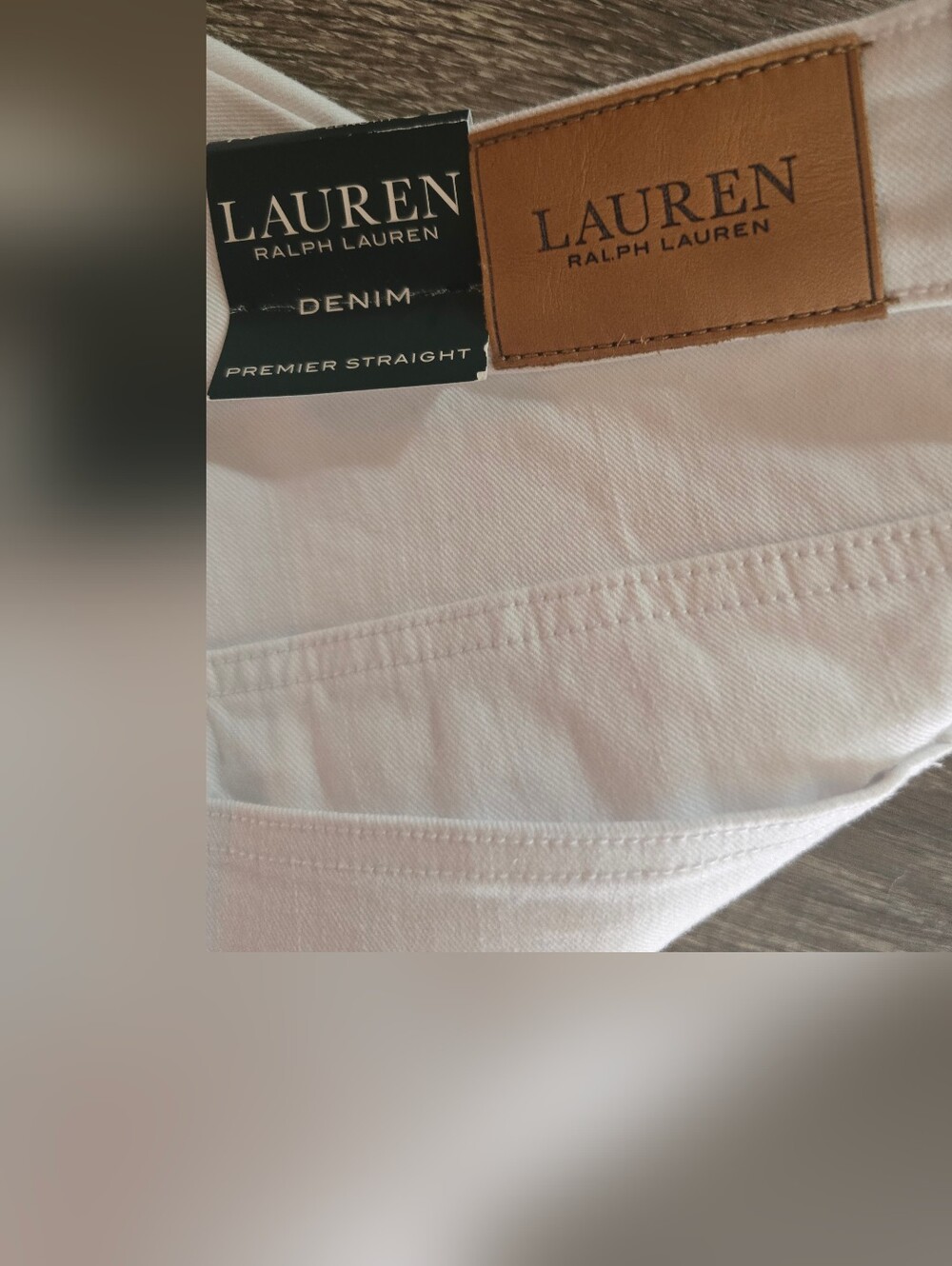NWtT Ralph Lauren White Straight-Leg Premiete Jeans, Size 14 - Picture 5 of 7